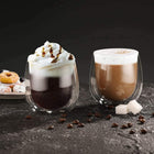6x SZKLANKI TERMICZNE DO KAWY LATTE ESPRESSO 120ml ATESTOWANE podwójna ścianka, szklane, na herbatę, bezbarwne