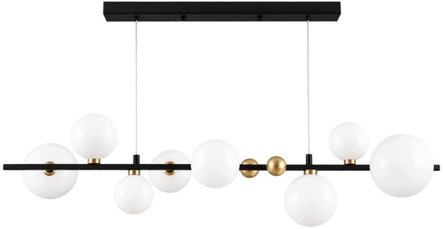 Lampa wisząca sufitowa do salonu jadalni 8 KUL czarno-złota duża coriani żyrandol metalowy G9, wysokość 120 cm, oświetlenie wielopunktowe