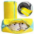 Torba do prania butów do pralki suszarki worek do podróży 39x19cm pokrowiec na obuwie, żółty, pojemność 5 l