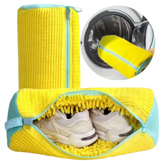 Torba do prania butów do pralki suszarki worek do podróży 39x19cm pokrowiec na obuwie, żółty, pojemność 5 l
