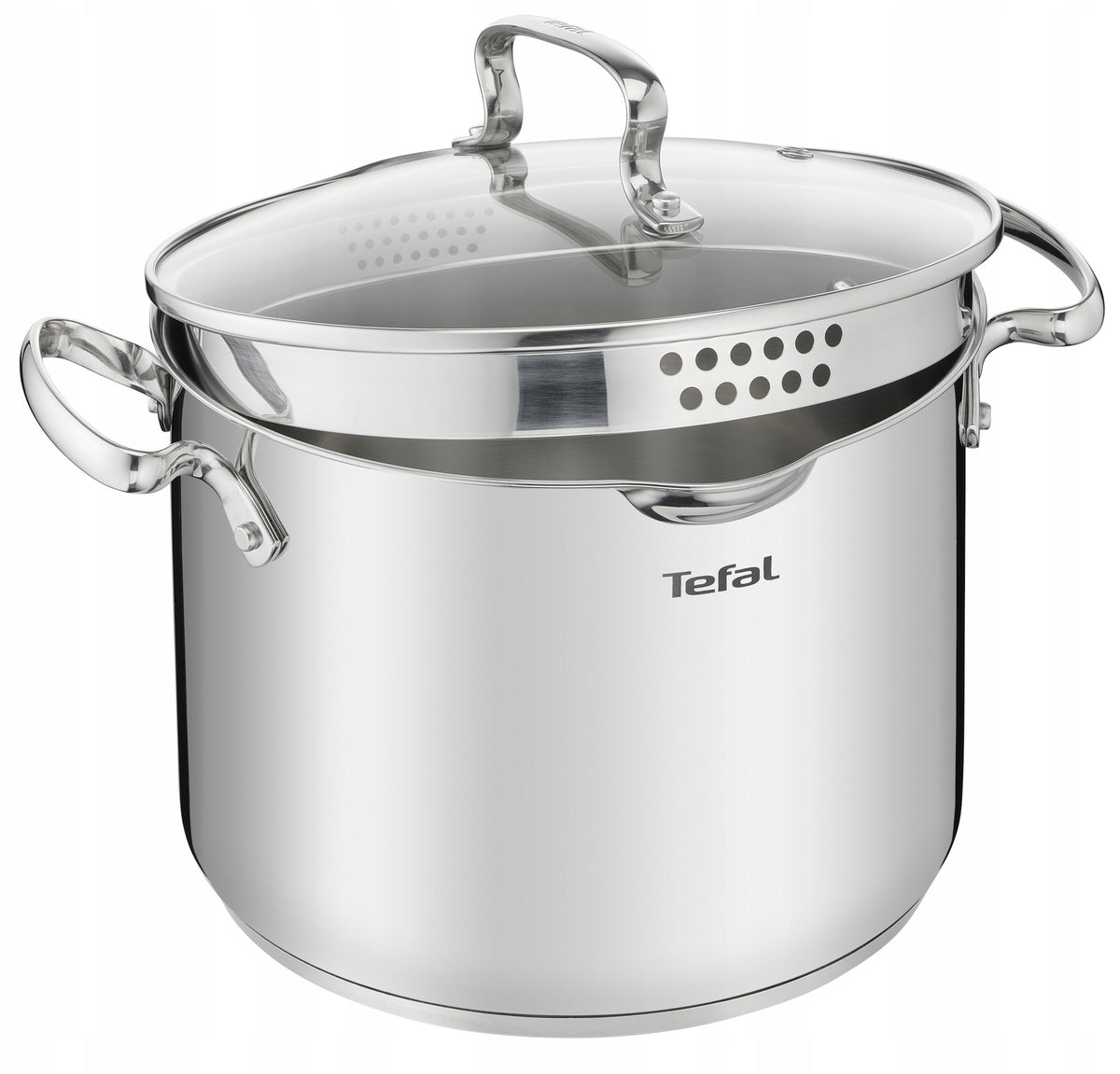 Garnek z pokrywą wysoki TEFAL Duetto 22cm indukcja 22 cm 6.1 l /Wzór stal nierdzewna