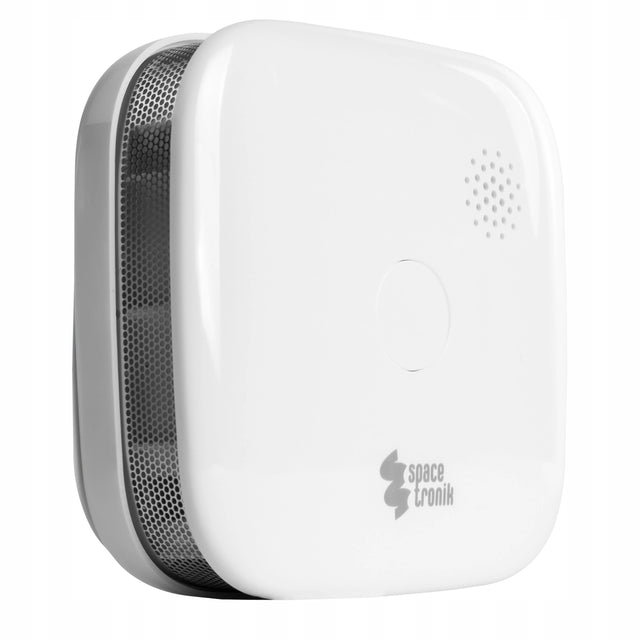 Czujnik Dymu Ognia na baterie Alarm 85dB Spacetronik 10 Lat Żywotności sensor pożarowy Wi-Fi do domu, wykrywanie zadymienia