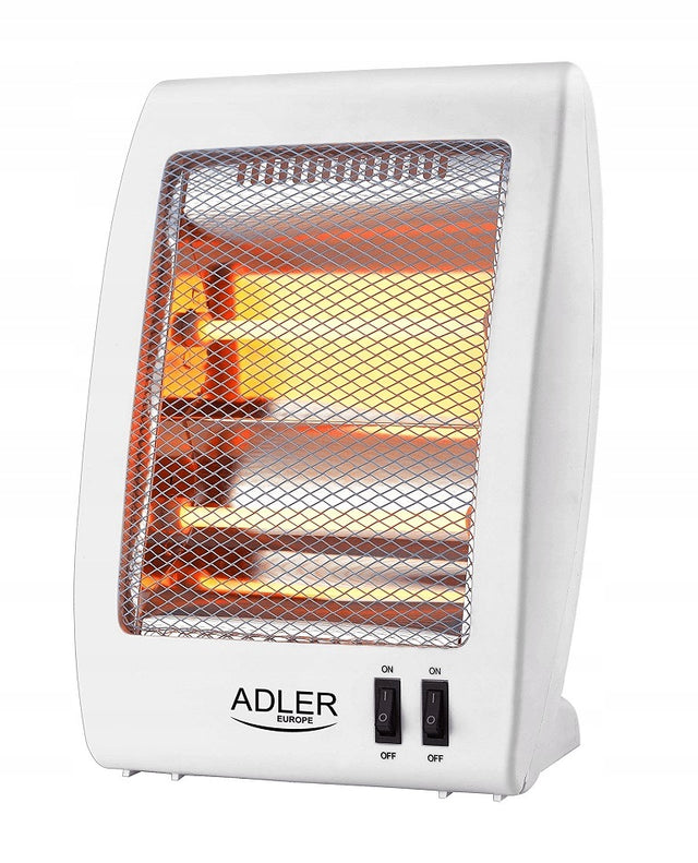 Grzejnik kwarcowy dwustopniowy halogenowy czujnik 400W/800W AD7709 adler biały farelka elektryczna z termostatem i zabezpieczeniem przed przewróceniem