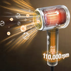 Suszarka jonowa LED wyświetlacz temperatury 1600W dyfuzor 110000 obr./min