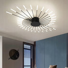 Lampa sufitowa LED żyrandol czarna wisząca do salonu nowoczesna 4500K 42W oprawa oświetleniowa metalowa 128 cm z