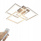 Lampa Sufitowa LED Żyrandol z Pilotem 40W Kwadratowa Biała Nowoczesna oświetlenie do salonu i jadalni, 3 punkty