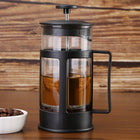 Zaparzacz do herbaty kawy french press 1l szklany czarny montessa dzbanek z tłokiem, praska tłokowa, 4 filiżanki, mycie