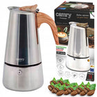 Kawiarka zaparzacz do kawy espresso Działa na Indukcja Gaz Stalowa 450ml moka, kafetiera, 9 filiżanek, mycie w