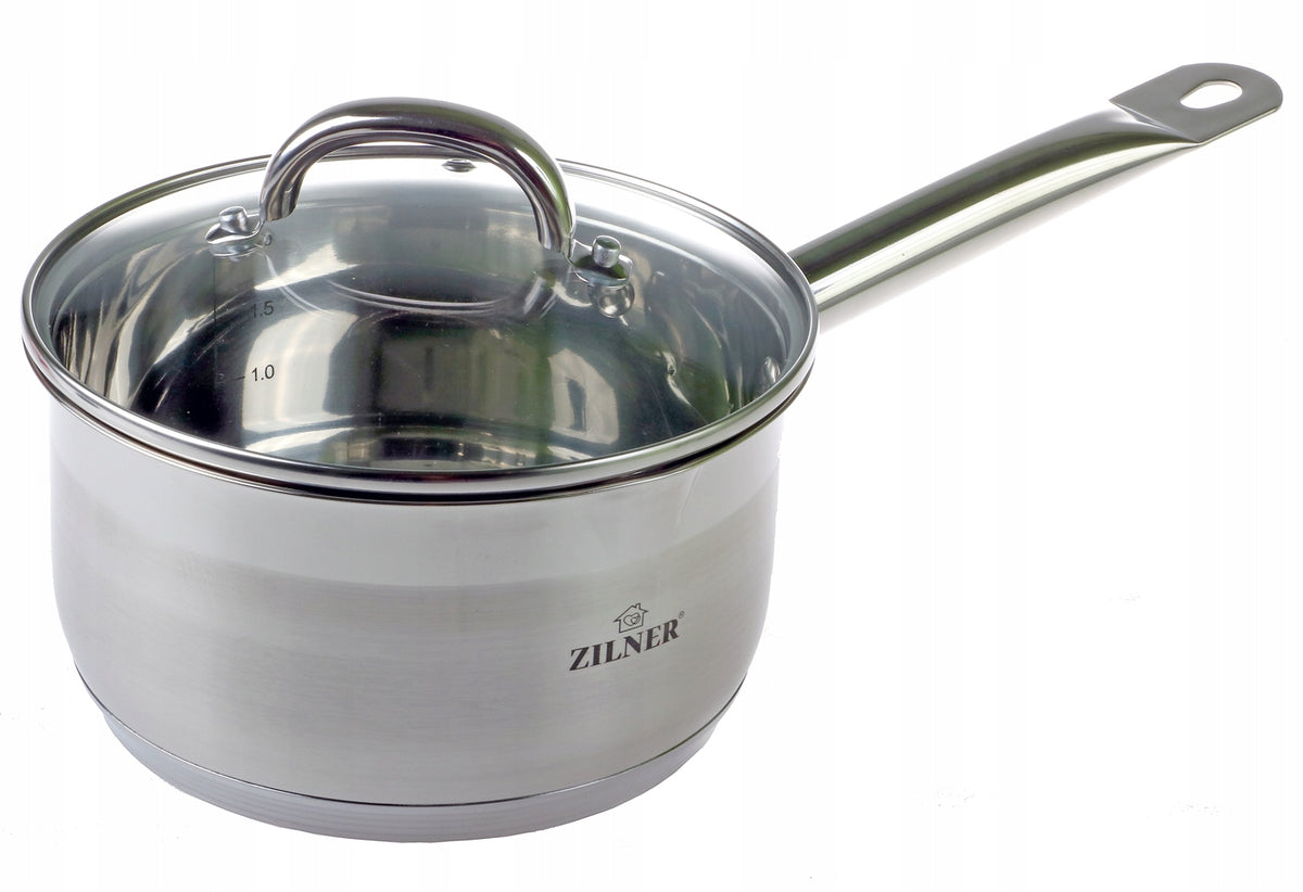 Rondel Garnek z pokrywką 18 cm 2 l indukcja 6114 naczynie stalowe do sosów, mleka i podgrzewania potraw