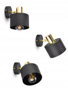 Kinkiet Lampa ścienna Classic Spot Czarna Złota 482-K1 LED E27 oprawa metalowa, reflektor, 1 punkt świetlny, maks. 60 W