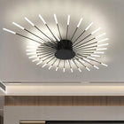 Lampa sufitowa LED żyrandol czarna wisząca do salonu nowoczesna 4500K 42W oprawa oświetleniowa metalowa 128 cm z