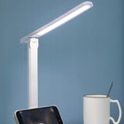 LAMPKA BIURKOWANOCNA LED NA BIURKO AKUMULATOR REGULOWANA SKŁADANA DO NAUKI lampa stołowa, ściemniana, biała, 35 cm, do
