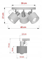 Lampa sufitowa Plafon Żyrandol Kaszmir Ecru Beżowa 485-EG3 Pokoju Sypialni 3-punktowa, metalowa, na 3 żarówki E27, do