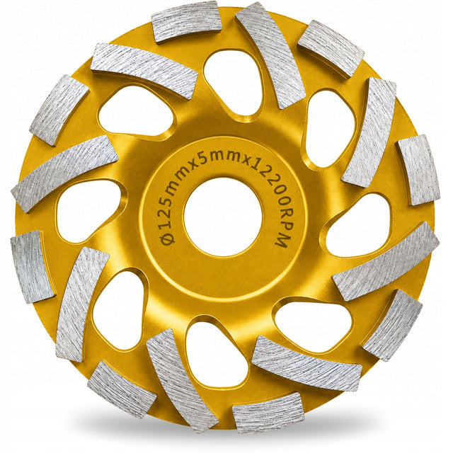 Tarcza diamentowa garnkowa frez do szlifowania betonu 125 22,2mm gold ściernica do cegieł, kamienia i płyt cementowych