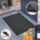 Wycieraczka pod drzwi zewnętrzna wejściowa 60x90 duża mocna Oeko-Tex mata gumowa PVC z tekstylną powierzchnią, szara, 6