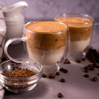 SZKLANKA TERMICZNA 6szt DO KAWY LATTE HERBATY Z PODWÓJNYM DNEM UCHEM 300ml kubki szklane do napojów gorących bezbarwne