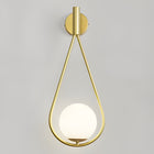 Kinkiet TOOLIGHT ZŁOTY GLAMOUR MLECZNY KLOSZ DO SALONU SYPIALNI DUŻY 50CM lampa ścienna metalowa E27, 1-punktowa, maks