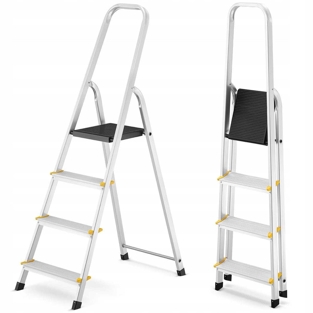 Drabina aluminiowa domowa jednostronna profesjonalna higher 4 stopnie 150kg drabinka do prac remontowych i malowania