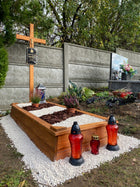 Krzyż nagrobny/ Krzyż na cmentarz/ Cmentarny / Pogrzebowy Drewniany DNT na mogiłę, 170 cm wysokości, 52 cm szerokości