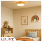 Lampa sufitowa Plafon LED drewno biały okrągły 30cm 30W Neutralny do salonu oświetlenie pokojowe zintegrowane źródło