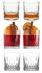 Zestaw 6 ozdobnych niskich szklanek do whisky zimnych napoi 330ml ODIN LAV bourbon, koktajle, woda, bezbarwne szkło
