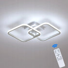 Lampa Sufitowa Wisząca LED Żyrandol Kwadratowy Nowoczesny z Pilotem 50W do salonu i sypialni, ciepła barwa światła