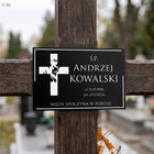 Tabliczka nagrobna na krzyż grób odporna na warunki atmosferyczne 20x13cm oznaczenie cmentarne, tworzywo sztuczne