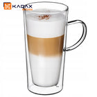 6x SZKLANKI DO KAWY HERBATY LATTE 470ml TERMICZNE Z PODWÓJNĄ ŚCIANKĄ DUŻE kubki szklane bezbarwne, komplet sześciu