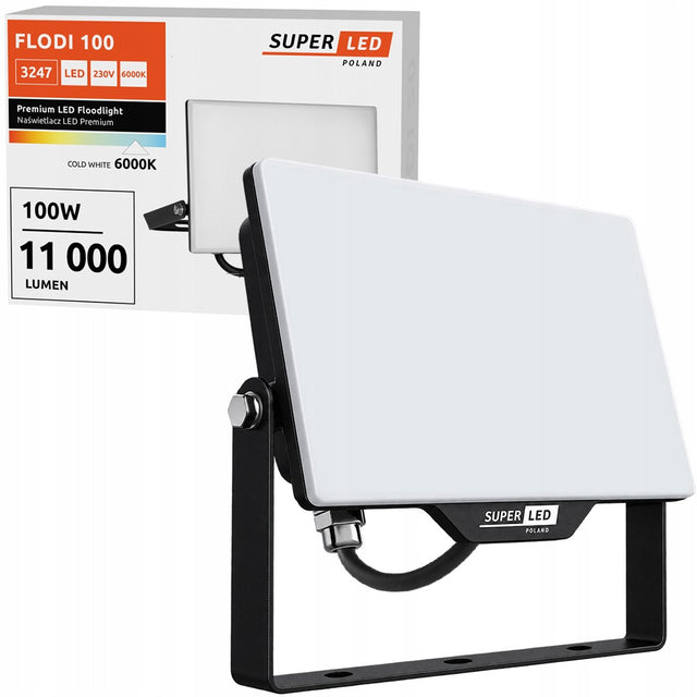 Halogen Naświetlacz Lampa LED 100W 11 000 lm 6000K barwa zimna Premium reflektor zewnętrzny IP65 do garażu, podjazdu i warsztatu