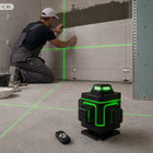 Poziomica laserowa 360 płaszczyznowa 4D laser krzyżowy zestaw PRO 16 lini niwelator zielony do prac remontowych i