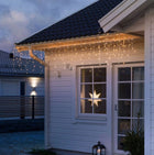 LAMPKI SOPLE ZEWNĘTRZNE 500LED ŚWIATŁO STAŁE + FLASH - BIAŁE CIEPŁE 19,5m kurtyna świetlna 2100 cm