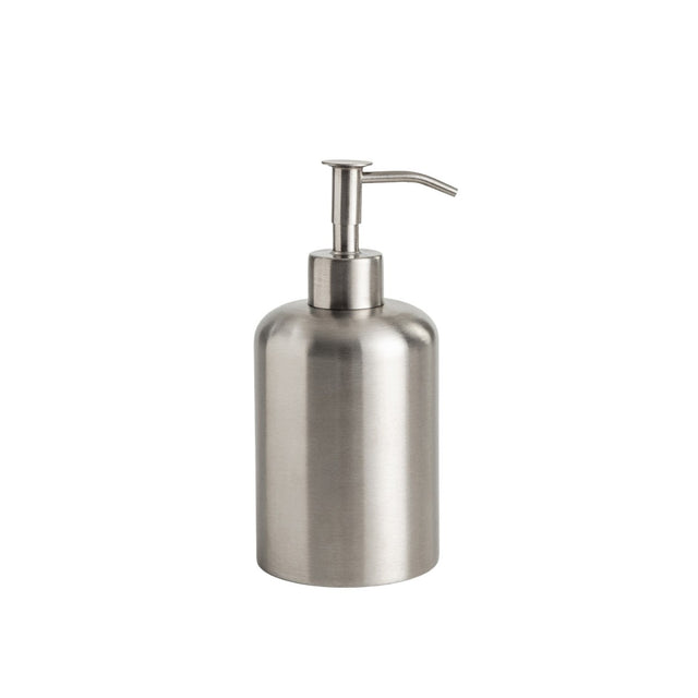 Dozownik lington ze stali nierdzewnej 7,7x16,8 cm homla na mydło w płynie, łazienkowy, nablatowy, ręczny, srebrny, 460 ml