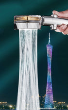 Oszczędna turbo słuchawka prysznicowa z turbiną wentylatorem +WĄŻ+4xFILTR rączka natryskowa okrągła do łazienki