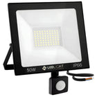 Halogen LED z czujnikiem ruchu 50W lampa Reflektor Naświetlacz zewnętrzny do ogrodu, podjazdu i elewacji, 5000 lm, 6500