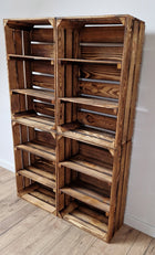 Drewniana skrzynka, opalany organizer z 2 półkami, 60x40x20 cm, styl loft pojemnik dekoracyjny do przechowywania
