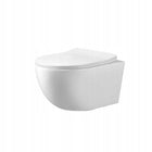Aquauno wisząca miska WC podwieszana rimless + deska wolnoopadająca vela odpływ poziomy do łazienki