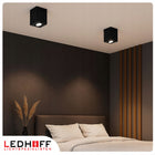 OPRAWA SUFITOWA NATYNKOWA GU10 LED Ruchoma 90x115 Czarna spot DUŻA kinkiet kwadratowa lampa punktowa, regulowany