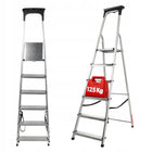 Drabina aluminiowa domowa 6 stopniowa składana półka + HAK produkt polski do malowania, podest 118 cm, zasięg pracy