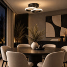 Lampa sufitowa LED Żyrandol Ring 20W 2000 lm Plafon Okręgi SuperLED oprawa wisząca czarna aluminiowa do salonu kuchni
