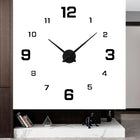 Zegar ścienny 3D nowoczesny przyklejany na ścianę czarny XXL 130 CM DIY czasomierz analogowy, cyfry arabskie, zasilanie