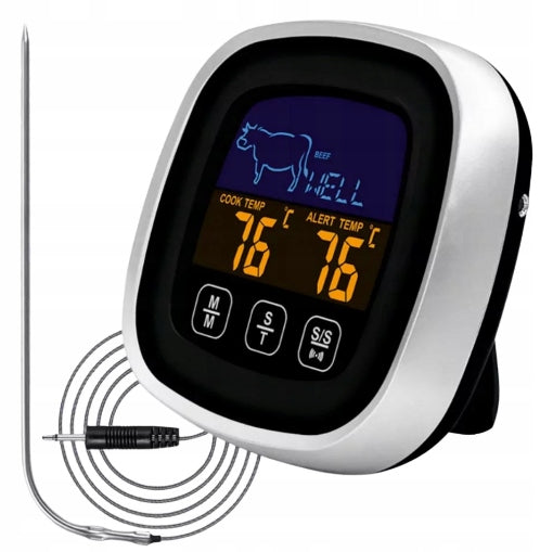 Termometr do mięsa RYB grilla pieczenia z sondą cyfrowy elektroniczny kuchenny, kontrola temperatury steków, drobiu i