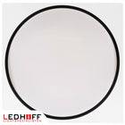 Lampa sufitowa LED Plafon 40cm z drewnem czarna Okrągła 40W naturalna 4000K oprawa, zintegrowane źródło światła, biała