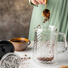 Srebrny Zaparzacz do kawy herbaty szklany 1 Lit French Press klausberg 7764 tłokowy dzbanek 1000 ml, 8 filiżanek, można