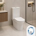 Kompakt WC wirowy poziomy lavita ecolet 3.0 z deską wolnoopadająca miska ustępowa bezkołnierzowa do łazienki, 35x66x83