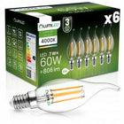 6x Żarówka LED Płomyk BA35 E14 7W = 60W 4000K Neutralna 360° Fil lumiled świeczka do żyrandola, 806 lm, źródło światła