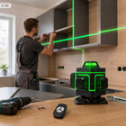 Poziomica laserowa 360 płaszczyznowa 4D laser krzyżowy zestaw PRO 16 lini niwelator zielony do prac remontowych i