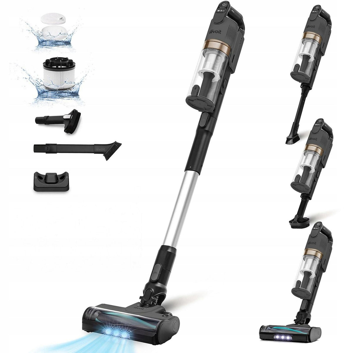 Odkurzacz pionowy Levoit LVAC-200 bezworkowy lekki mocny LED bezprzewodowy 180 w 1.45 kg