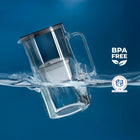 Dzbanek filtrujący szklany Wessper D2 Borosilicate 3l + 1 filtr Aquamax srebrny/szary
