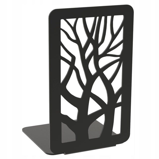 Podpórka do książek tree stojak na książki drzewo 15079 metalowy czarny ogranicznik lektur, akcesorium biblioteczne