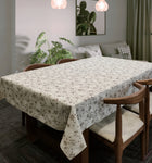 Obrus plamoodporny na stół do kuchni i salonu 140x220cm efekt lnu-dmuchawce serweta bawełniano-poliestrowa, nakrycie